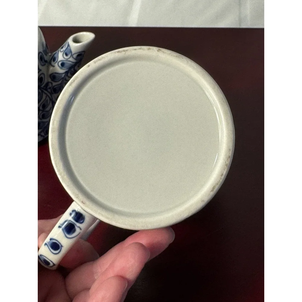 Blue and White Floral Tea-for-One Set Delft Style Tea Pot and Cup